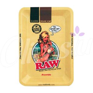 RAW Bikini Girl Rolling Tray - Mini Smokers Tray 18cm x 12cm