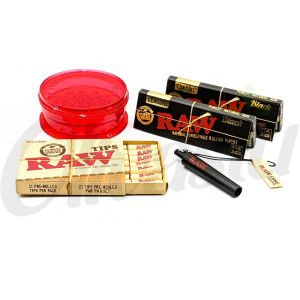 RAW Black 1 1/4" Papers Cone Creator Set with Grinder & Pre Rolled Tips