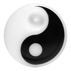 Hemper Zen Yin-Yang Hand Pipe - 7.6cm White Puck Smoking Pipe