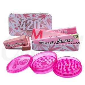 420 Pink Leaf Tin Pink Paper Grinder Set