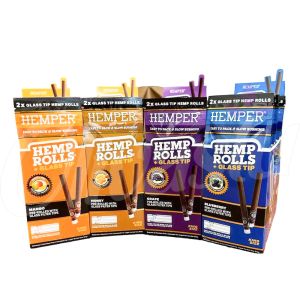 Hemper Pre-Rolled King Size Hemp Cones with Glass Tips