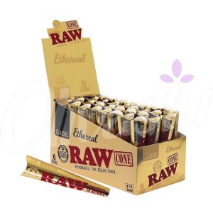 RAW Ethereal Gold 1 1/4" Cones - Pre-Rolled (Box of 32)