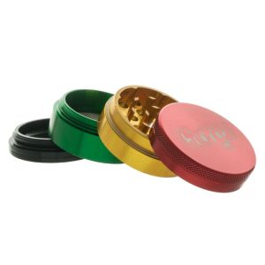 Chongz 50mm "Dragon Fire" Rasta 4 Part Herb Grinder - Random Colour