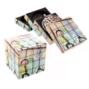 Square Cube Rick & Morty 4 Part 45mm Metal Grinder