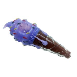 Glass Ice Cream Cone 4" Herb Pipe (Random Colour Delivery)