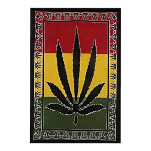 Handcrafted Rasta Wall Art - Big Leaf Design 75x110cm - Made in India