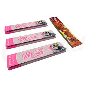 3 Pink Monkey King Ultra Thin Papers + 1 Double Tips Slim