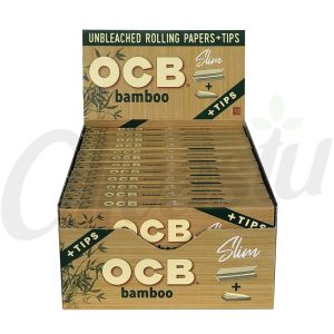 OCB Bamboo King Size Slim Connoisseur Rolling Papers & Tips (Box of 24)