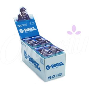G-Rollz Wide Blue Filter Tips - Radio Day Hendrix (Box of 24)