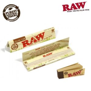 RAW Organic King Size Slim Rolling Paper, Booklets + Roach Tips