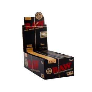 RAW Black Single Wide Rolling Papers (Box of 50)