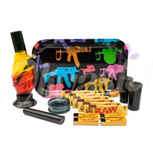 AK47 Gun Shooters Large Rolling Tray Bong Gift Set