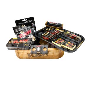 RAW Cache Box Ultimate Rolling Tray Gift Set - Black Edition