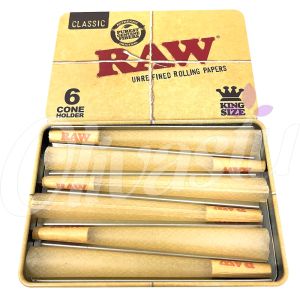 RAW Tin Case with 6 King Size Pre Rolled Cones