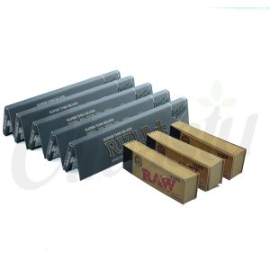 5 x Rizla Silver King Size Slim Rolling Papers + 4 x Raw Filter Tips