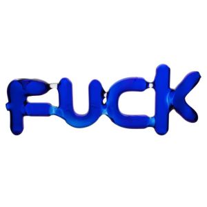 Chongz Don't Give a Fuck Blue Glass 16cm Smoking Pipe