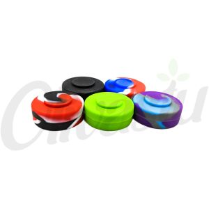 3-Part Non-Stick Silicone Concentrate Stash Jar Pot Oil Wax Dab - Round