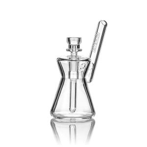 GRAV Hourglass Pocket Bubbler 11.4cm Clear Glass Bong & Dab Rig