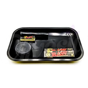 RAW Murder’d Matte Black Black Metal Rolling Tray Smokers Set