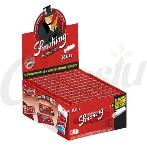 Smoking Red King Size Rolling Papers with Filter Tips