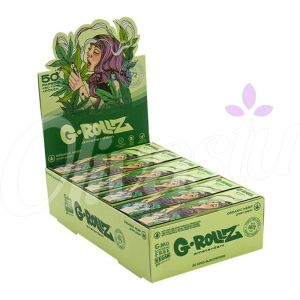 G-Rollz Organic Green Hemp King Size Slim Papers + Tips - Mushroom Lady (Box of 24)