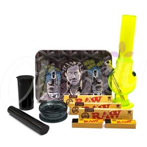 Gangsta Pablo Escobar Small Rolling Tray Bong Gift Sets
