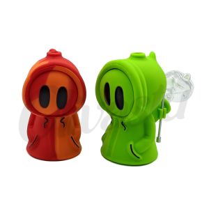 Silicone Ghost Smoking Pipe with Glass Bowl & Tool