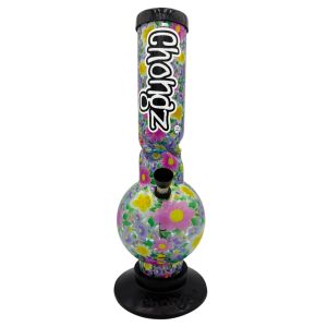 CHONGZ Floral Nigel Acrylic Ice Pinch Waterpipe Bong, 30cm