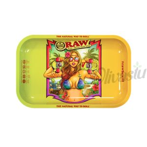 RAW Brazilian Girl Small Metal Rolling Tray