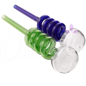 Spiral Glass Oil Pipe - 15cm - Random Colour