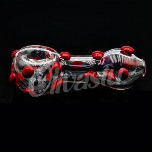 Glass Spoon Pipe with Red Dots