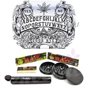 Rolling Tray Set with Raw Black Papers & Tips - Spirits