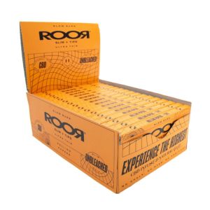 Roor CBD Gum Unbleached Hemp Ultra Thin Slim Rolling Papers & Tips