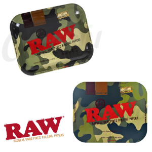Raw Metal Camouflage Rolling Tray (34cm by 28cm)