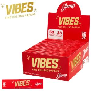 Vibes King Size Slim Hemp Rolling Papers (Box of 50)