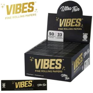 Vibes Black King Size Slim Ultra Thin Rolling Papers