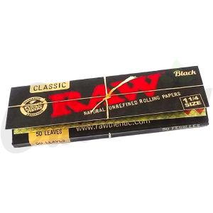 RAW Black 1 1/4" Rolling Papers