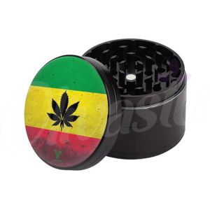V Syndicate SharpShred 4 Part Grinder 50mm - Rasta Leaf