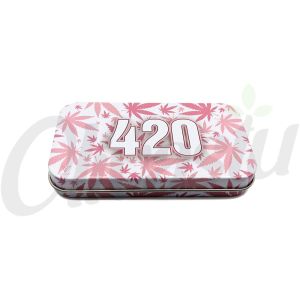 420 Pink Weed Metal Stash Box