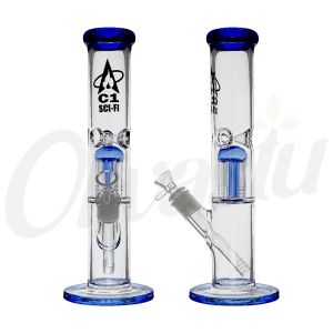 C1 Sci-Fi Trojan Straight Glass Pipe Bong 37.5cm
