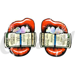 Red Lips 100 Dollar Bill Mylar Bag - 3.5g - 10 x 12cm