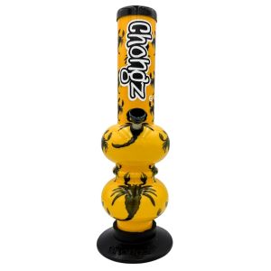 CHONGZ Acrylic Bong 30cm "Lef it out" Double Bubble Waterpipe