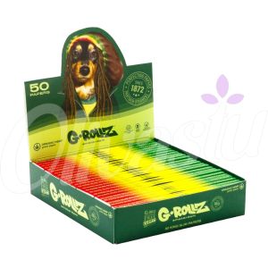 G-Rollz Green Organic King Size Slim Papers - Pets Rock Reggae (Box of 25)