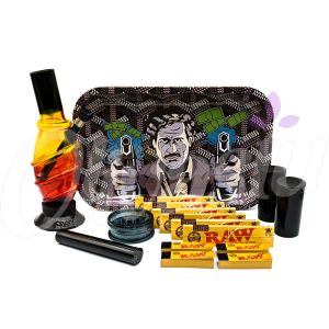 Gangsta Pablo Escobar Large Rolling Tray Bong Set