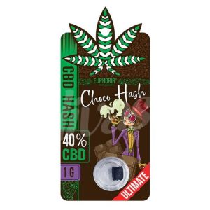 Euphoria Choco CBD Hash 40% - Premium Chocolate Hemp Hash - 1g 
