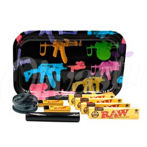 AK47 Gun Shooters Large Rolling Tray Set