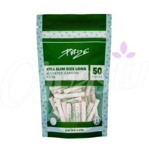 Purize Carbon Activated Extra Slim LONG Charcoal Filter Tips (50 Pack)