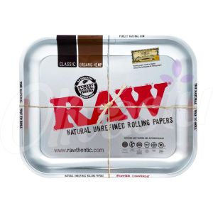 Raw Organic Hemp Silver Metal Small Rolling Tray by RAWthentic