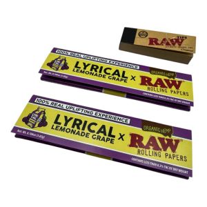 2 x RAW Lyrical Grape Lemonade KSW Papers + RAW Tips Bundle