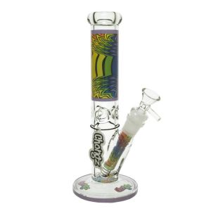 Chongz 25cm Horror Show Glass Straight Ice Bong - 5mm Thick Borosilicate